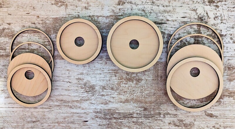 DIY Interchangeable Jar Lids (4 sizes) (Unpainted/Unglued)