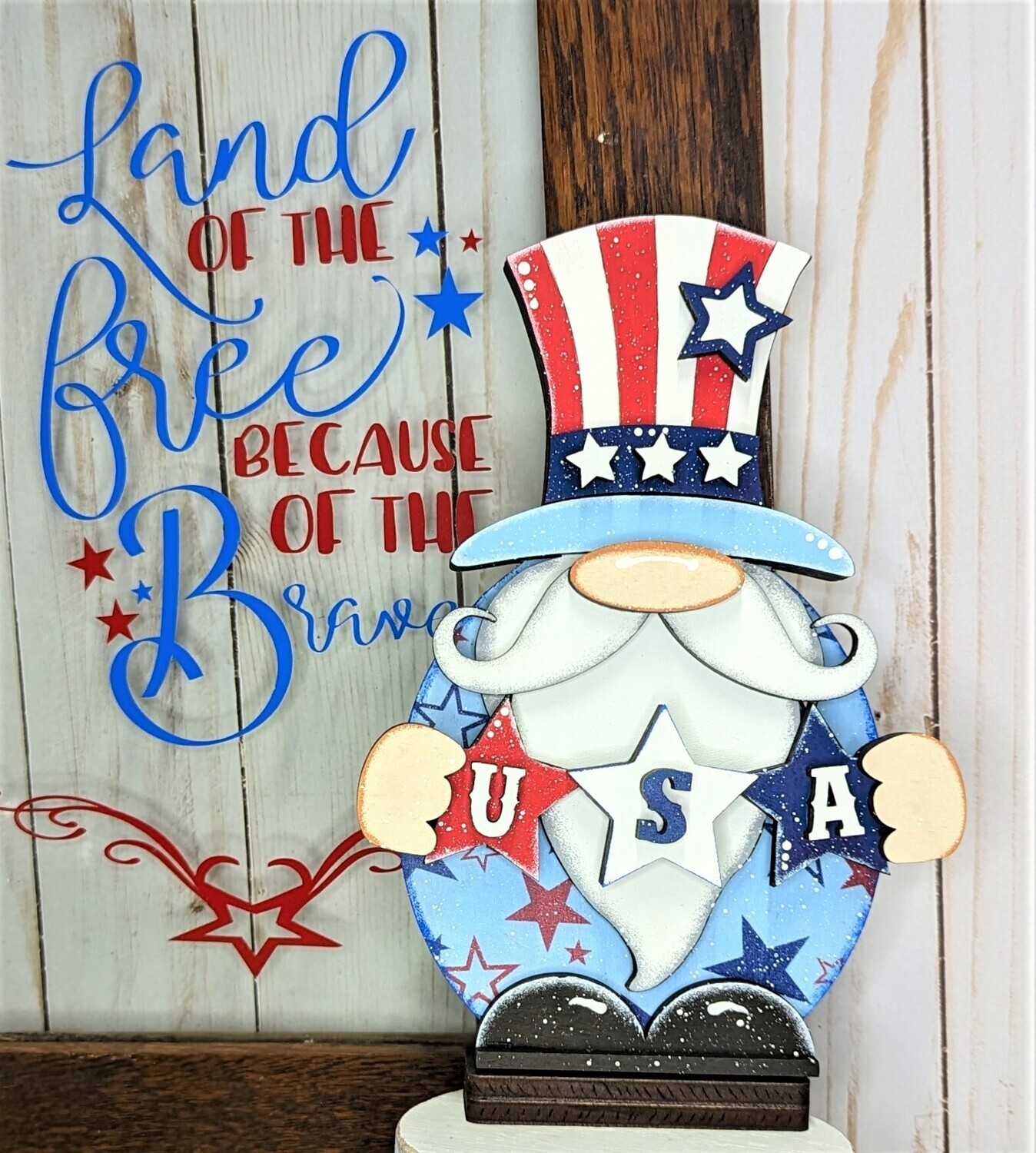 DIY Uncle Sam Standing Gnome Shelf Sitter (Unpainted/Unglued)