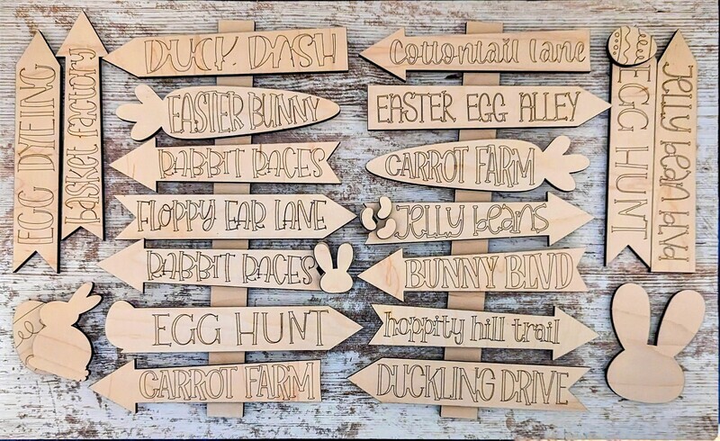 DIY Easter STREET SIGN (Unpainted/Unglued)