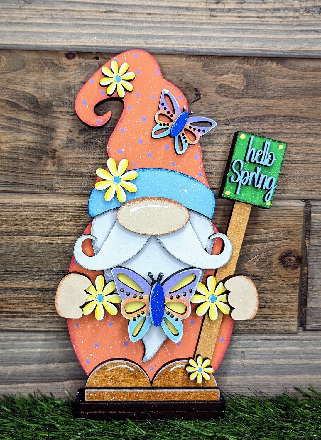 DIY Spring Butterfly Gnome Shelf Sitter (Unpainted/Unglued)