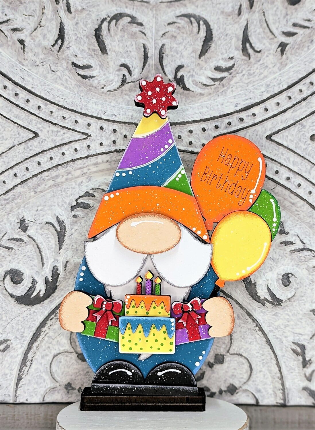 DIY Birthday Standing Gnome Shelf Sitter (Unpainted/Unglued)