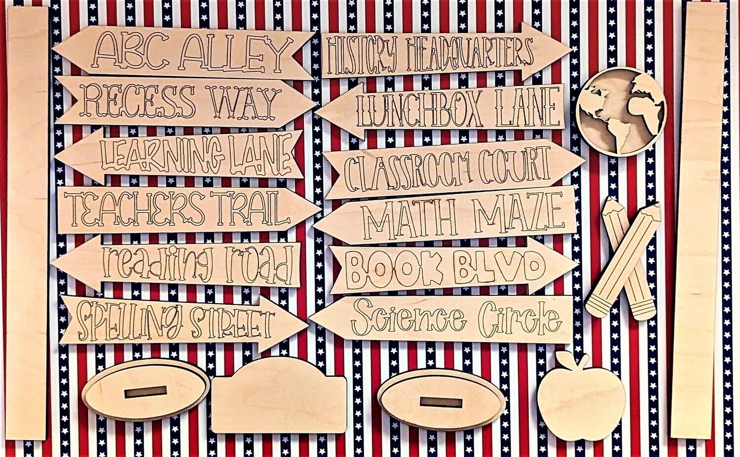 DIY Teacher/School STREET SIGN (Unpainted/Unglued)