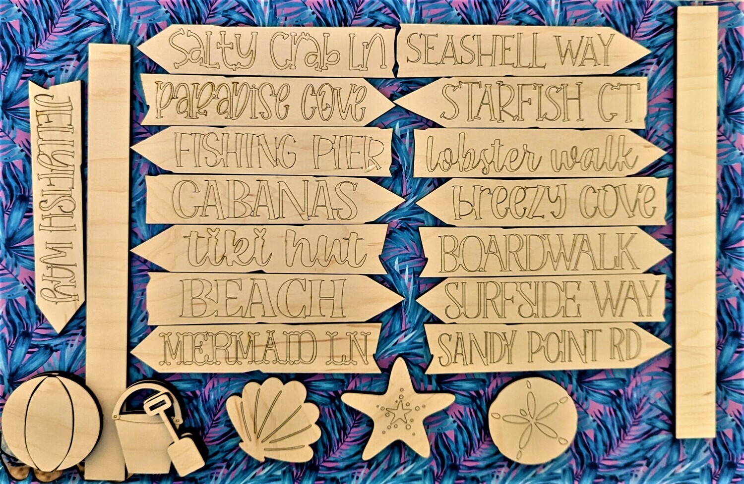 DIY Beach STREET SIGN (Unpainted/Unglued)