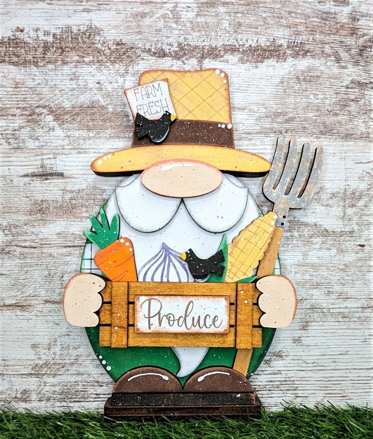 DIY Farmer Standing Gnome Shelf Sitter (Unpainted/Unglued)