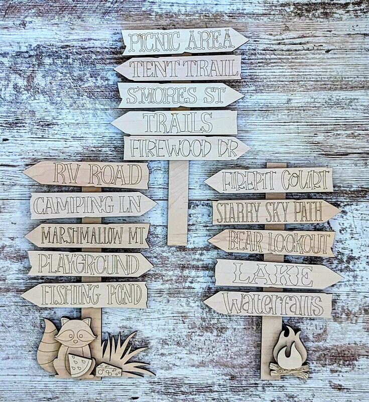 DIY Camping STREET SIGN (Unpainted/Unglued)