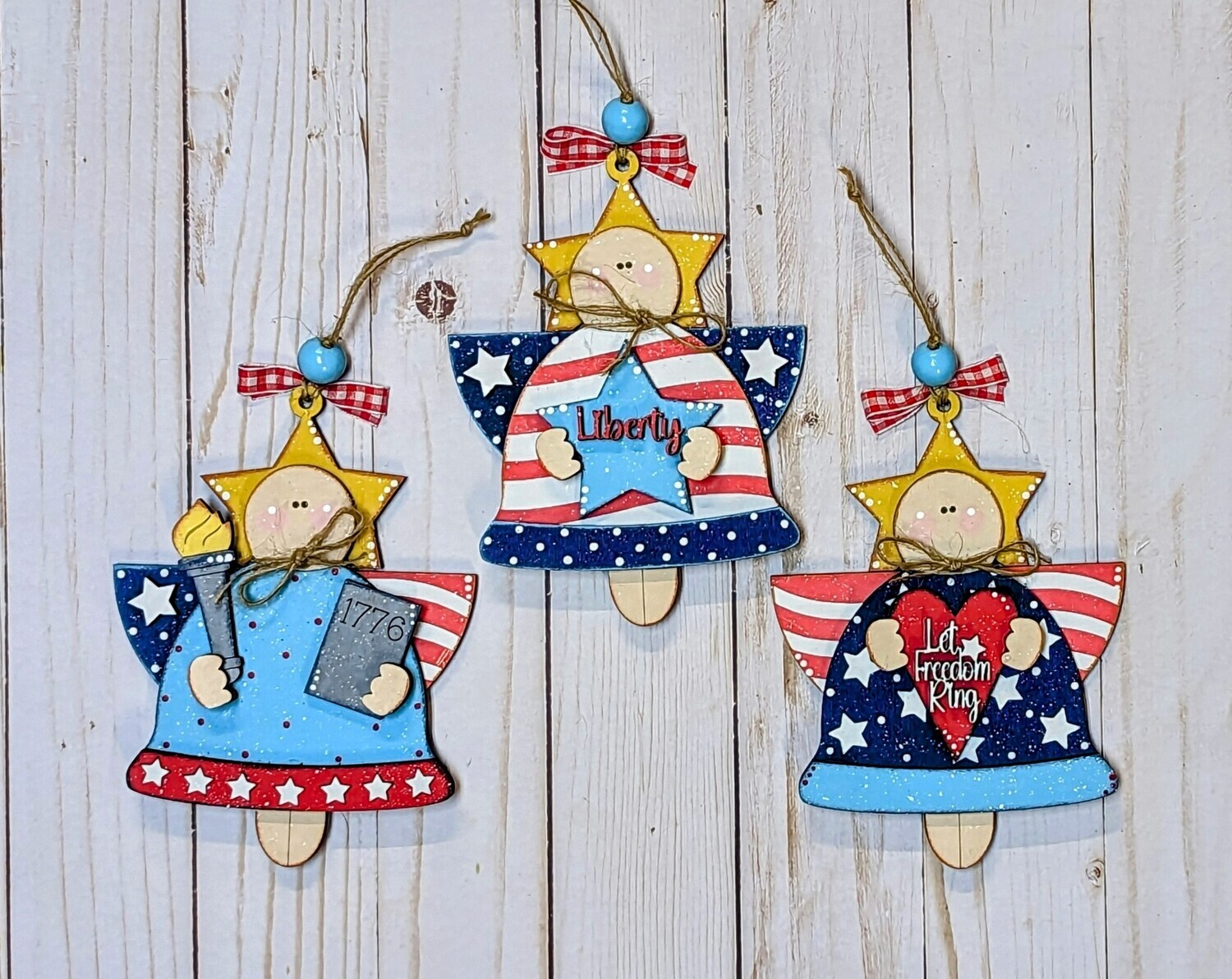DIY Lady Liberty Angel Ornaments (Unpainted/Unglued)