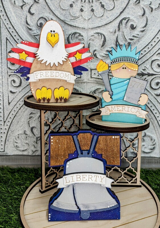 DIY Patriotic Standing Shelf Sitters (Unpainted/Unglued)