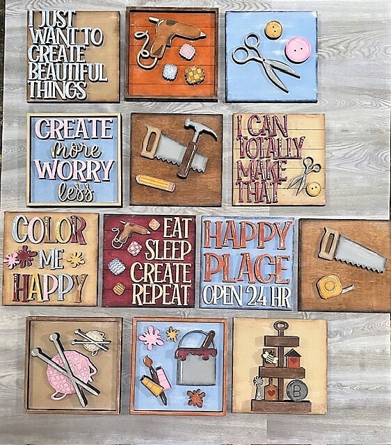 DIY Craft Makers Ladder Tiles (Unpainted/Unglued)