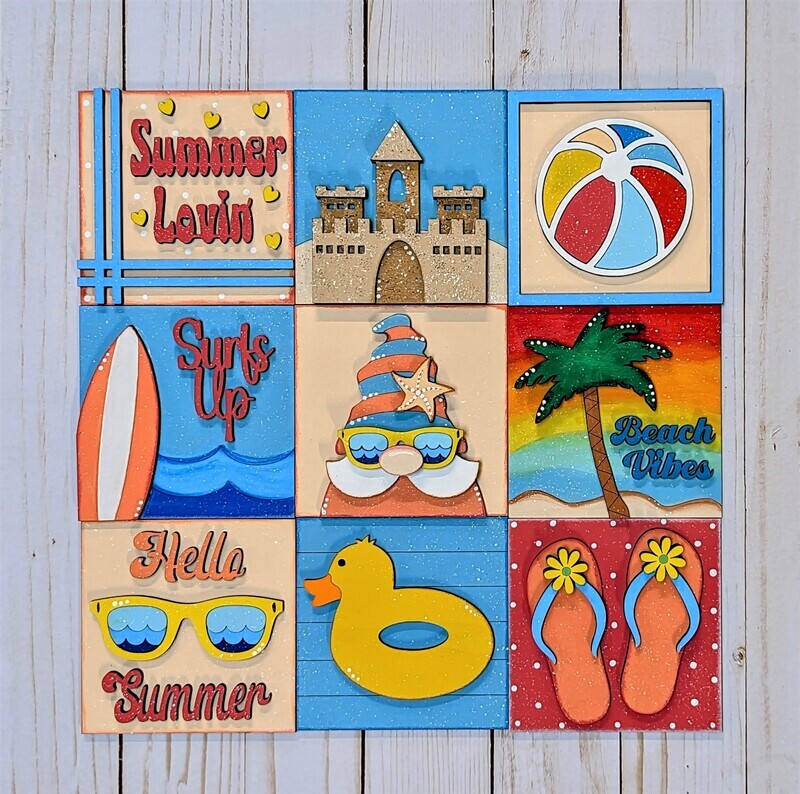 DIY Summer Lovin Beach Ladder Tiles (Unpainted/Unglued)