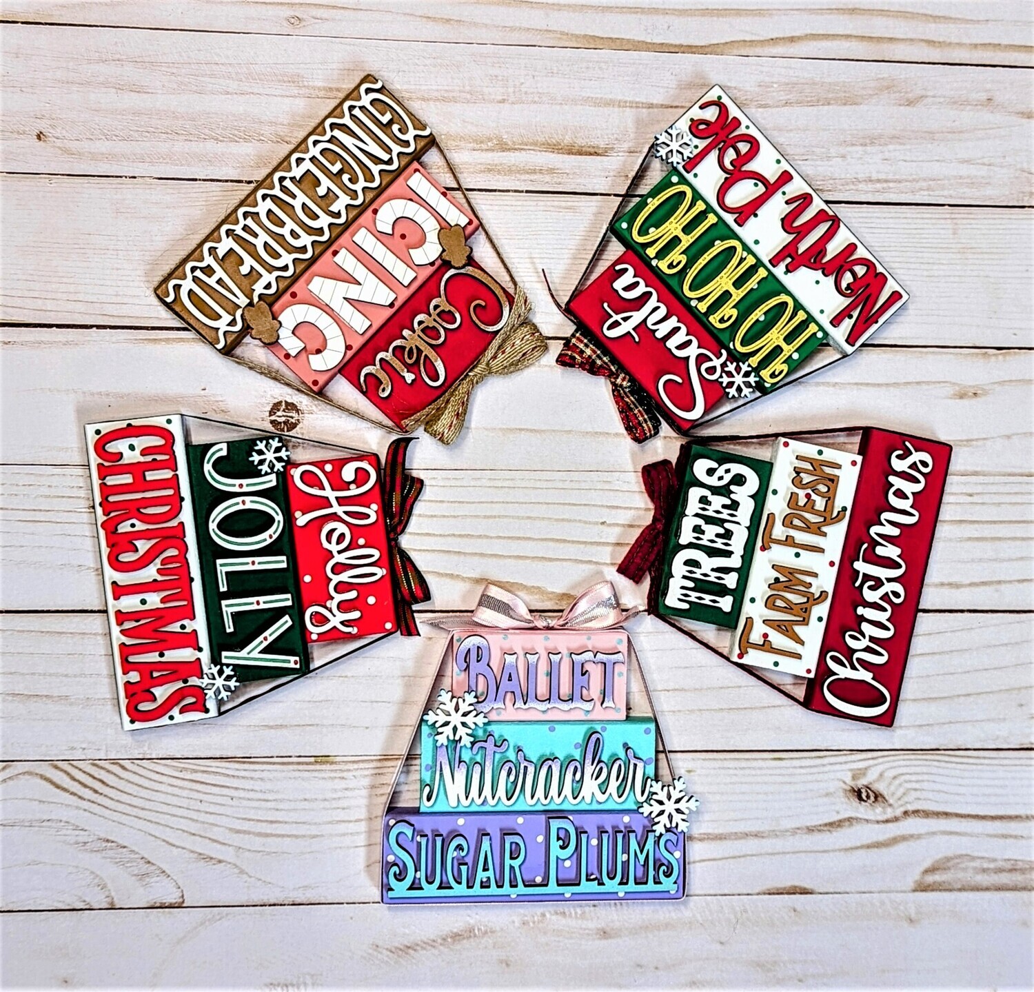 DIY ​Christmas Word Stackers (Unpainted/Unglued)
