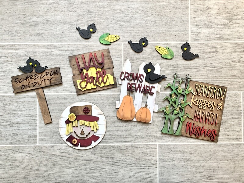 DIY Scarecrow Tiered Tray Set