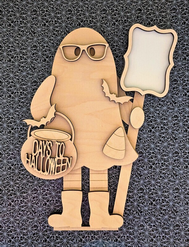 DIY Halloween Ghost Countdown Shelf Sitter (Unpainted/Unglued)