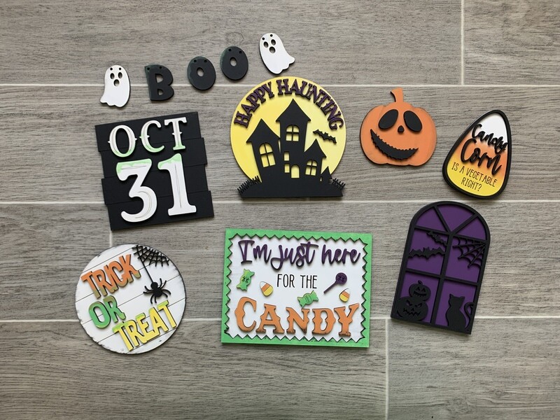 DIY Halloween Tiered Tray Decor Set