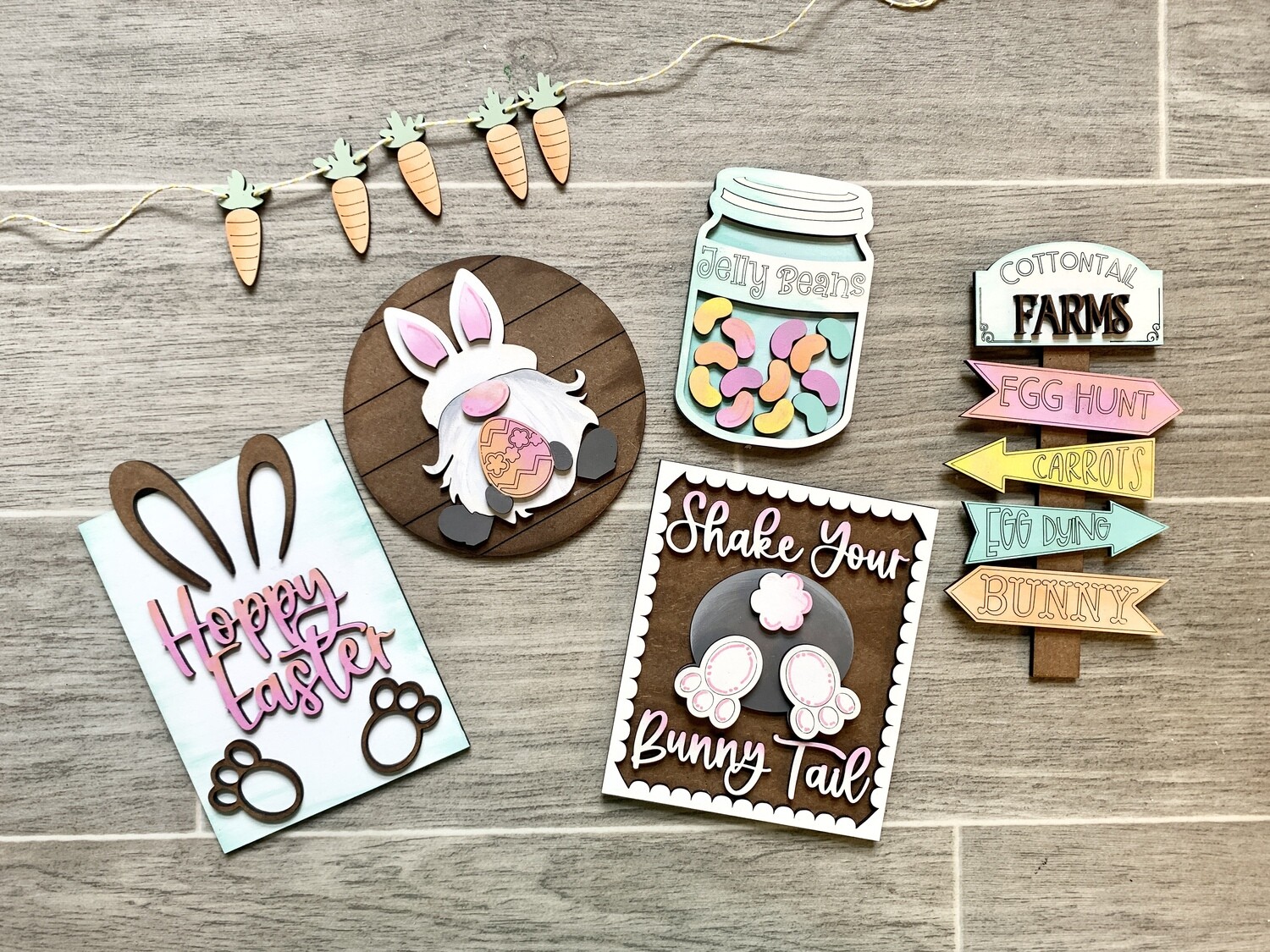 DIY Bunny Easter Tiered Tray Set
