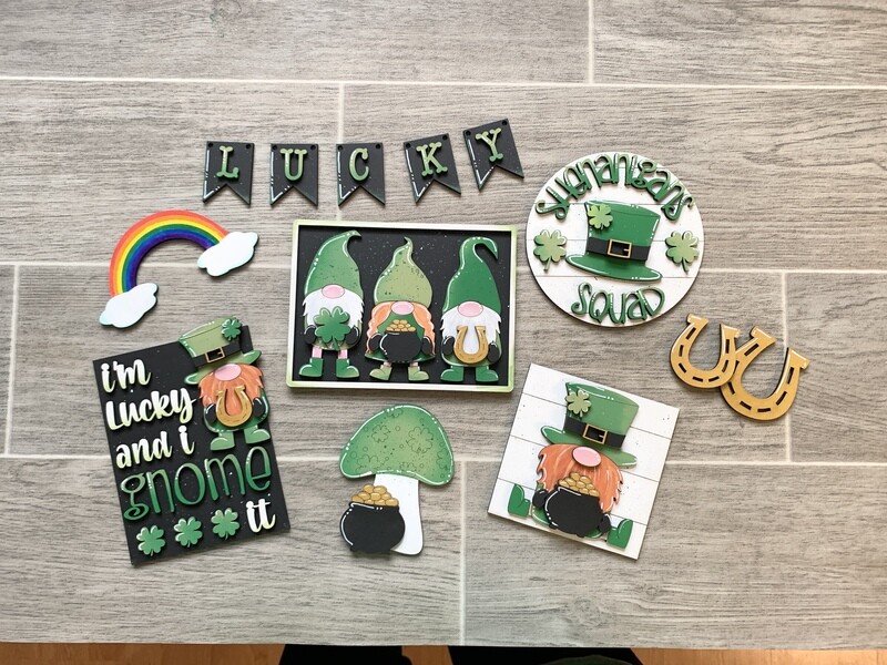 DIY Gnome St. Patrick&#39;s Day Tiered Tray Set