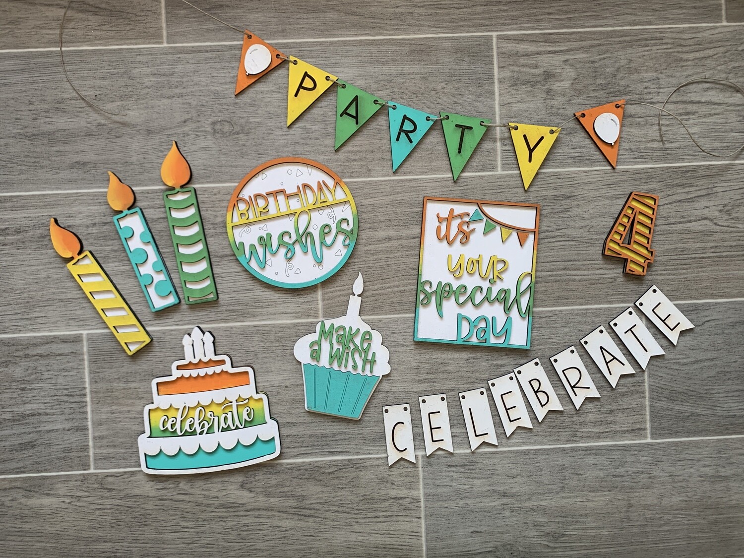 DIY Birthday tiered tray set
