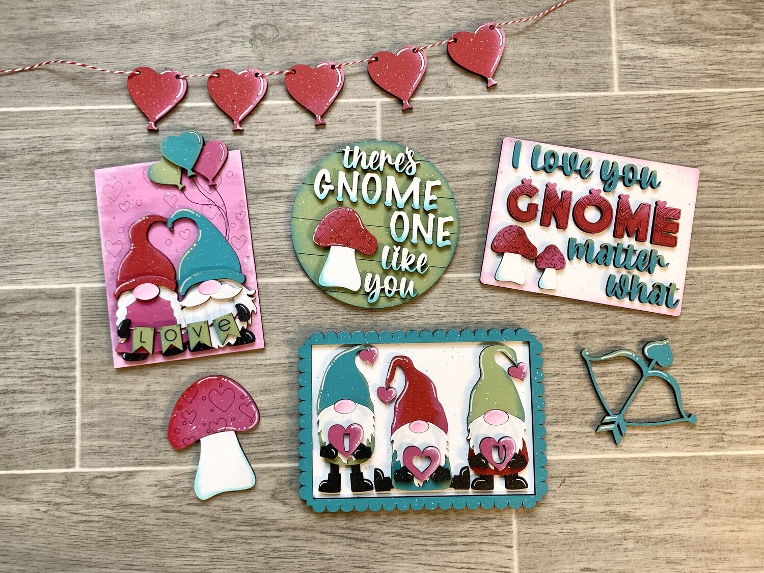 DIY Gnome Valentine Tiered Tray Set