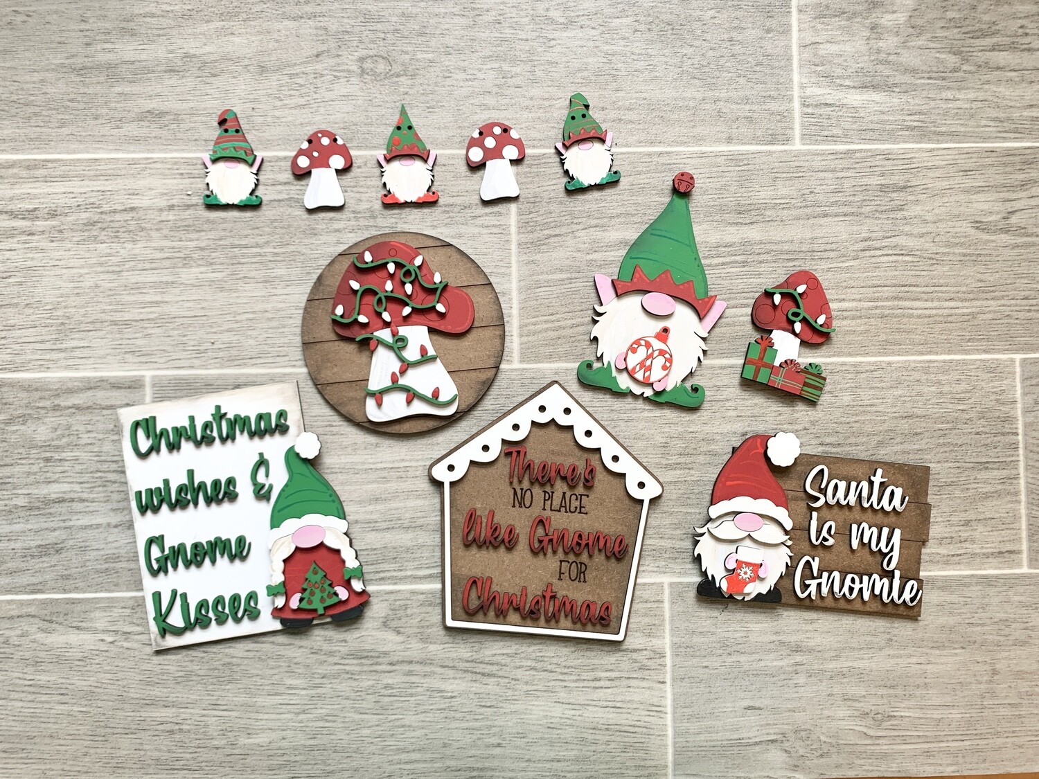 DIY Christmas Gnomes Tiered Tray Set