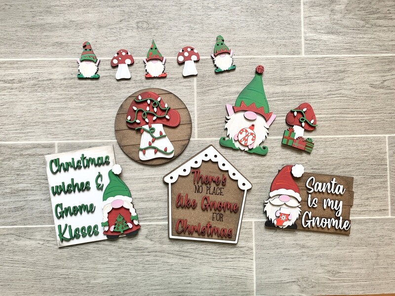 DIY Christmas Gnomes Tiered Tray Set