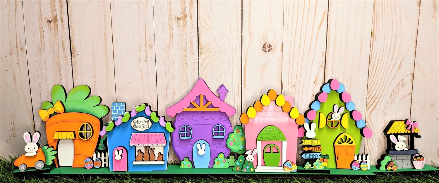 ​DIY Easter Standing Houses Shelf Sitter/Centerpiece