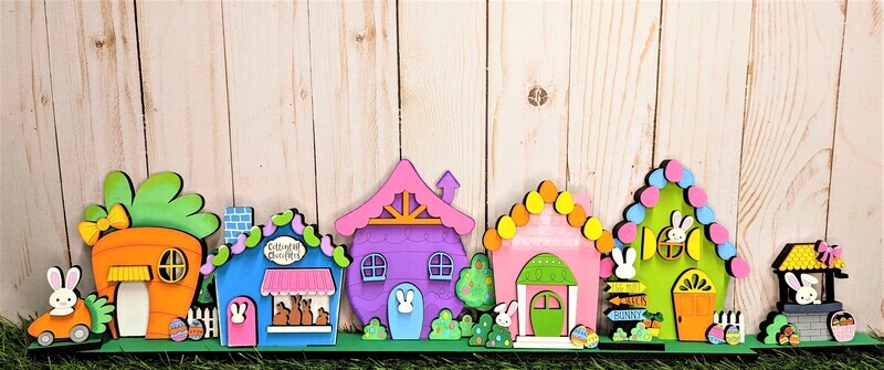​DIY Easter Standing Houses Shelf Sitter/Centerpiece