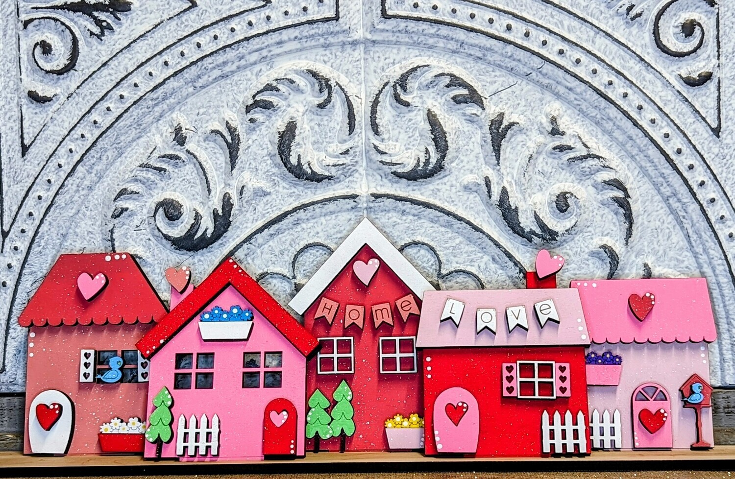 ​DIY Valentines Standing Houses Shelf Sitter/Centerpiece