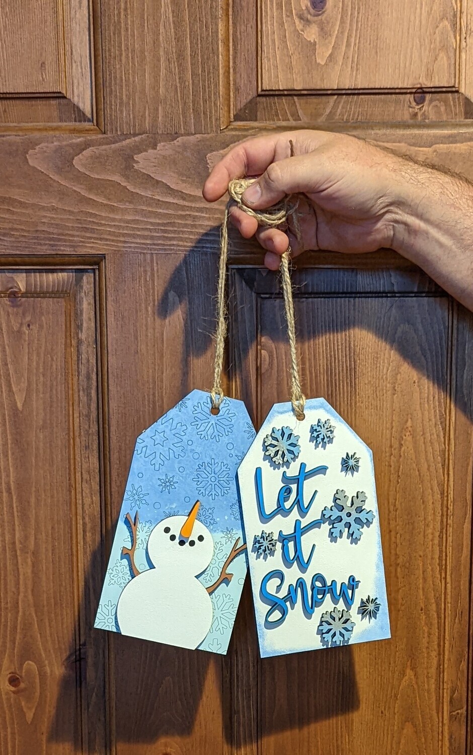 ​DIY Reversible Christmas Tag Door Hanger