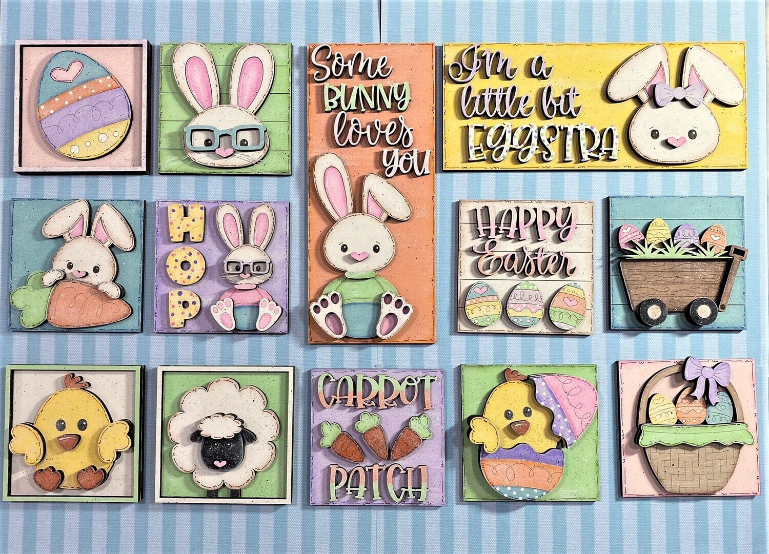 DIY Eggstra Easter Interchangeable Ladder Tile/Sign (Unpainted/Unglued)