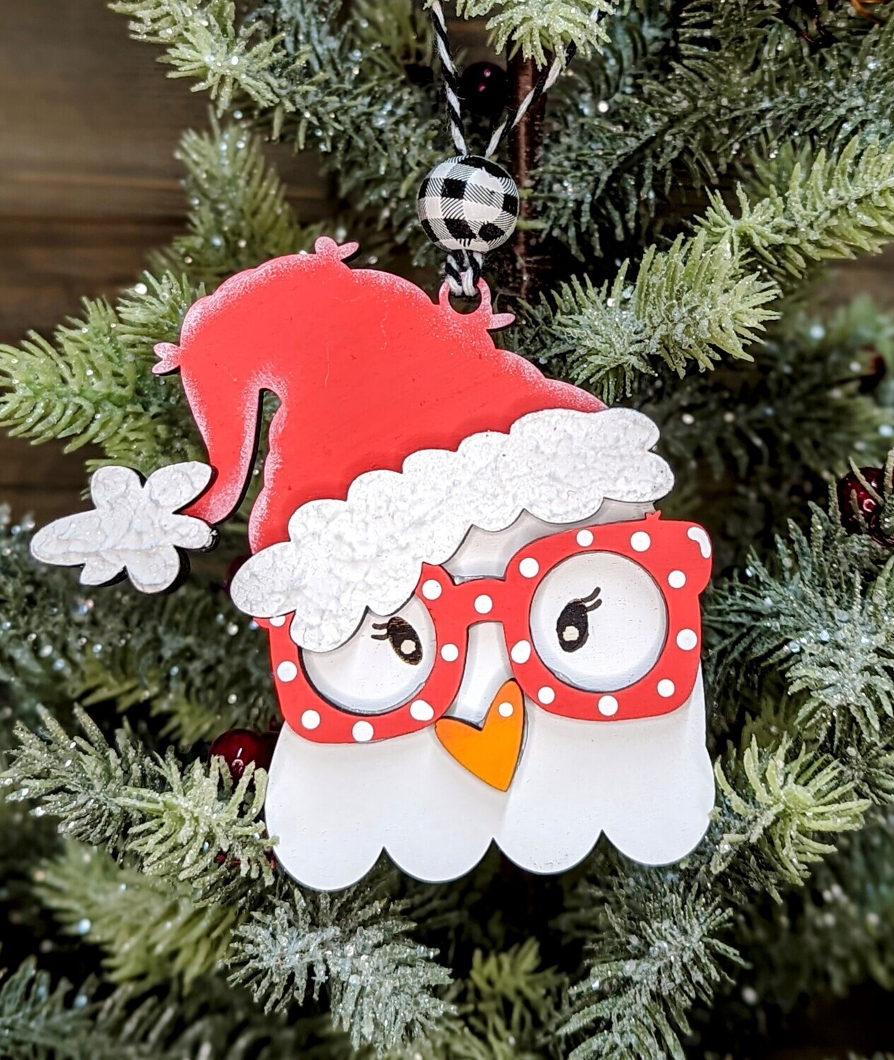 ​DIY Christmas Chicken Head w/Glasses