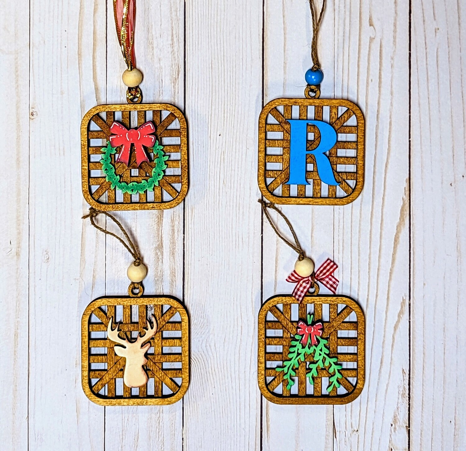 ​DIY Tobacco Basket Christmas Ornaments (set of 4)