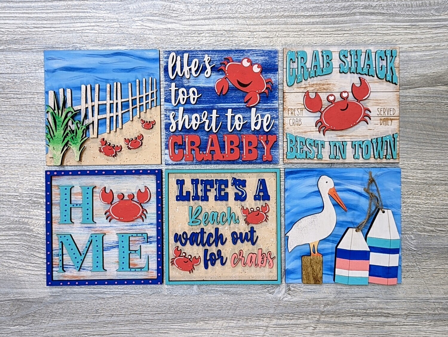 DIY Summer Beach Crab Ladder Tiles (7 options)