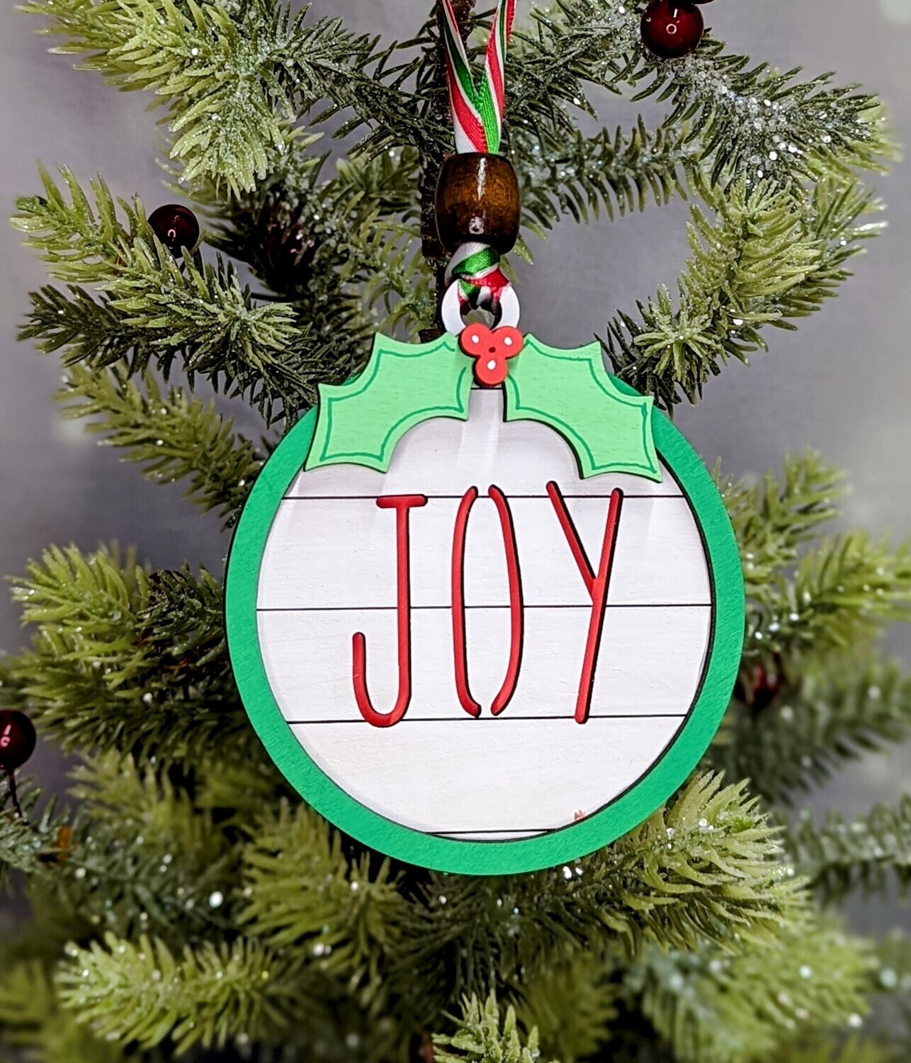 DIY Farm house Christmas Word Ornaments