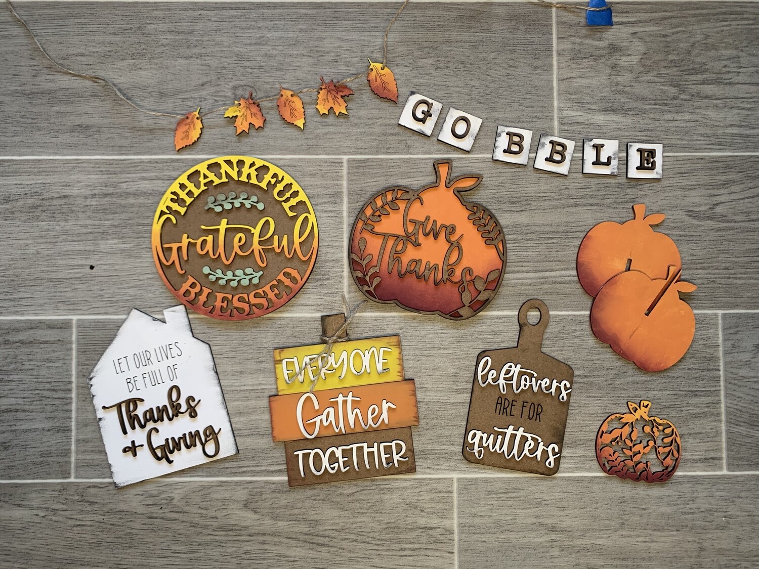DIY Thanksgiving Tiered Tray Set