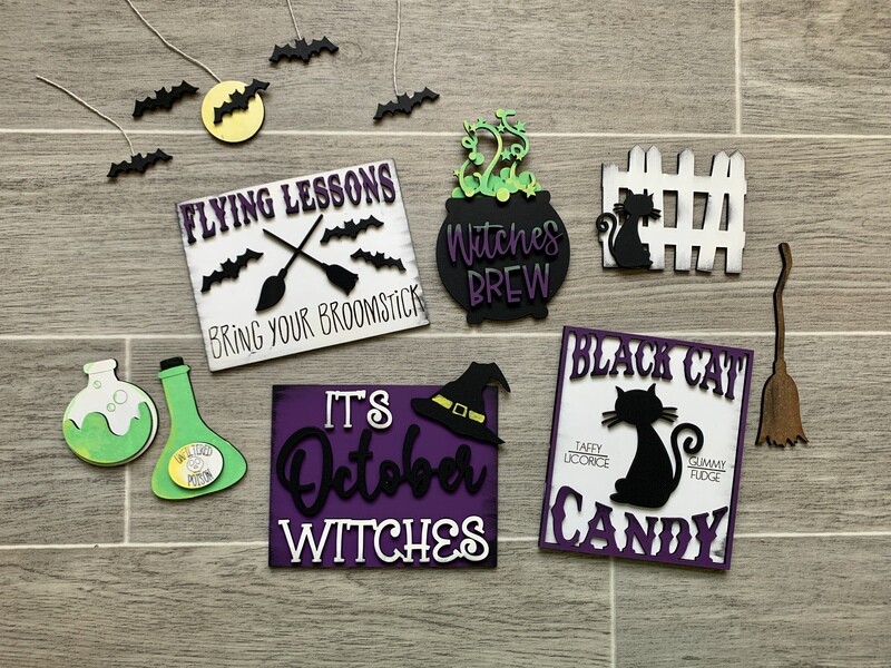 DIY Witches Tiered Tray Decor Set