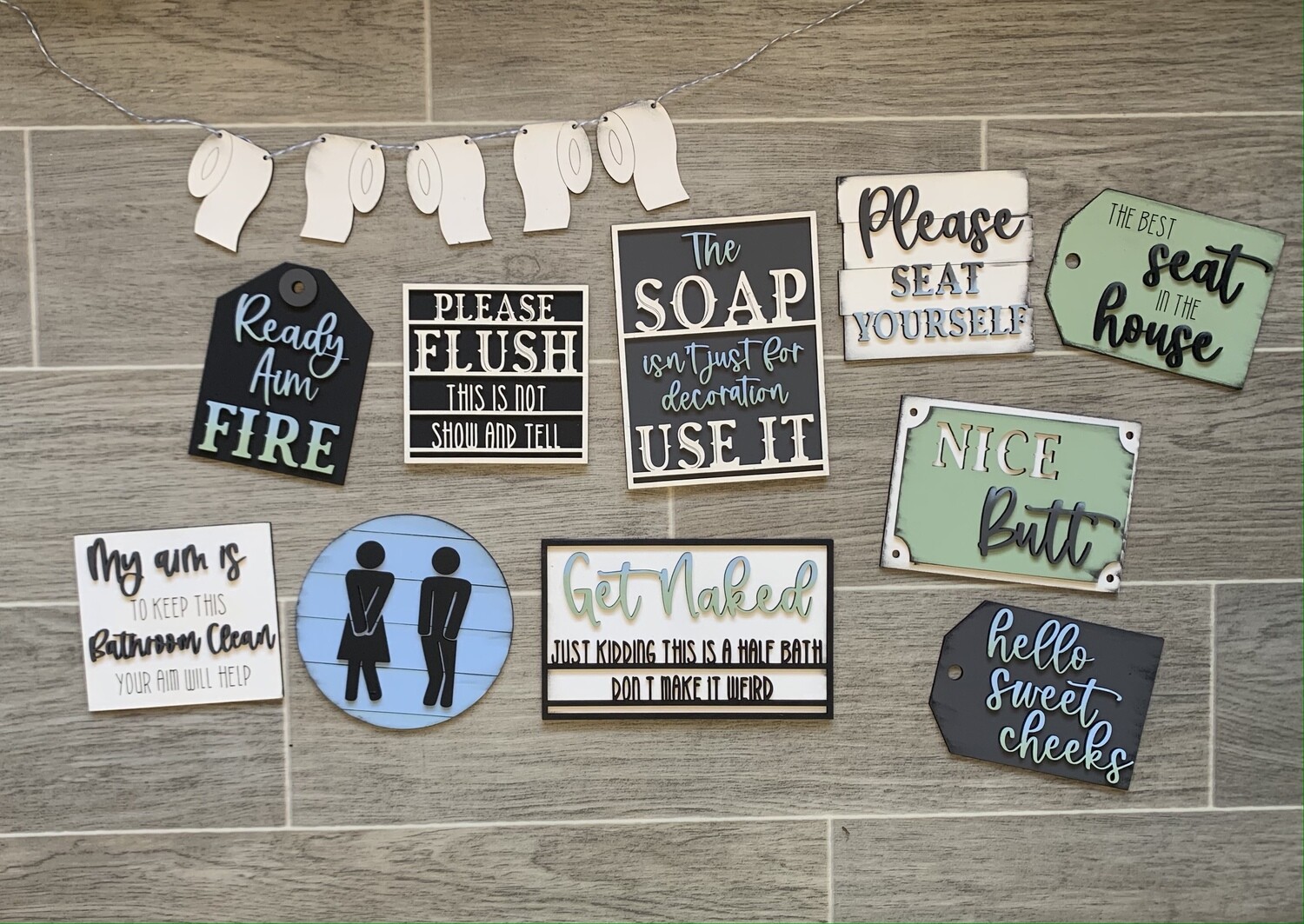 ​DIY Bathroom Tiered Tray Decor Set (no paint or glue included)