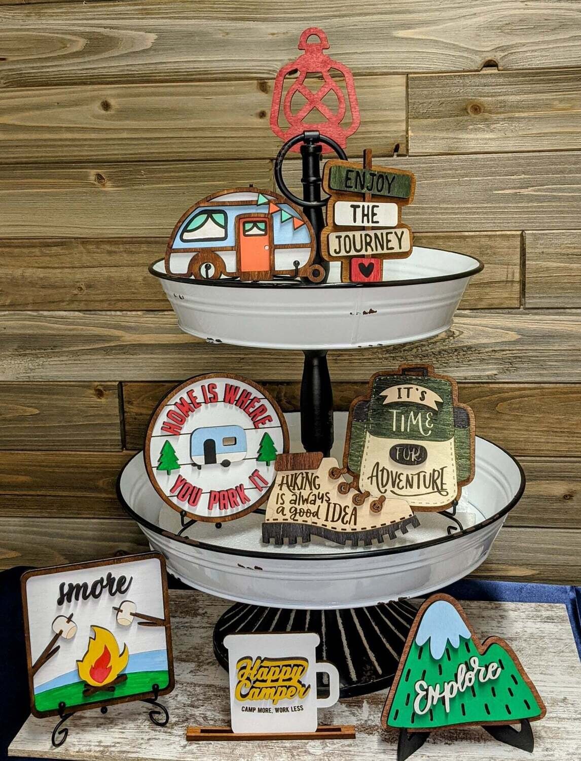 DIY Camping Tiered Tray Decor Set