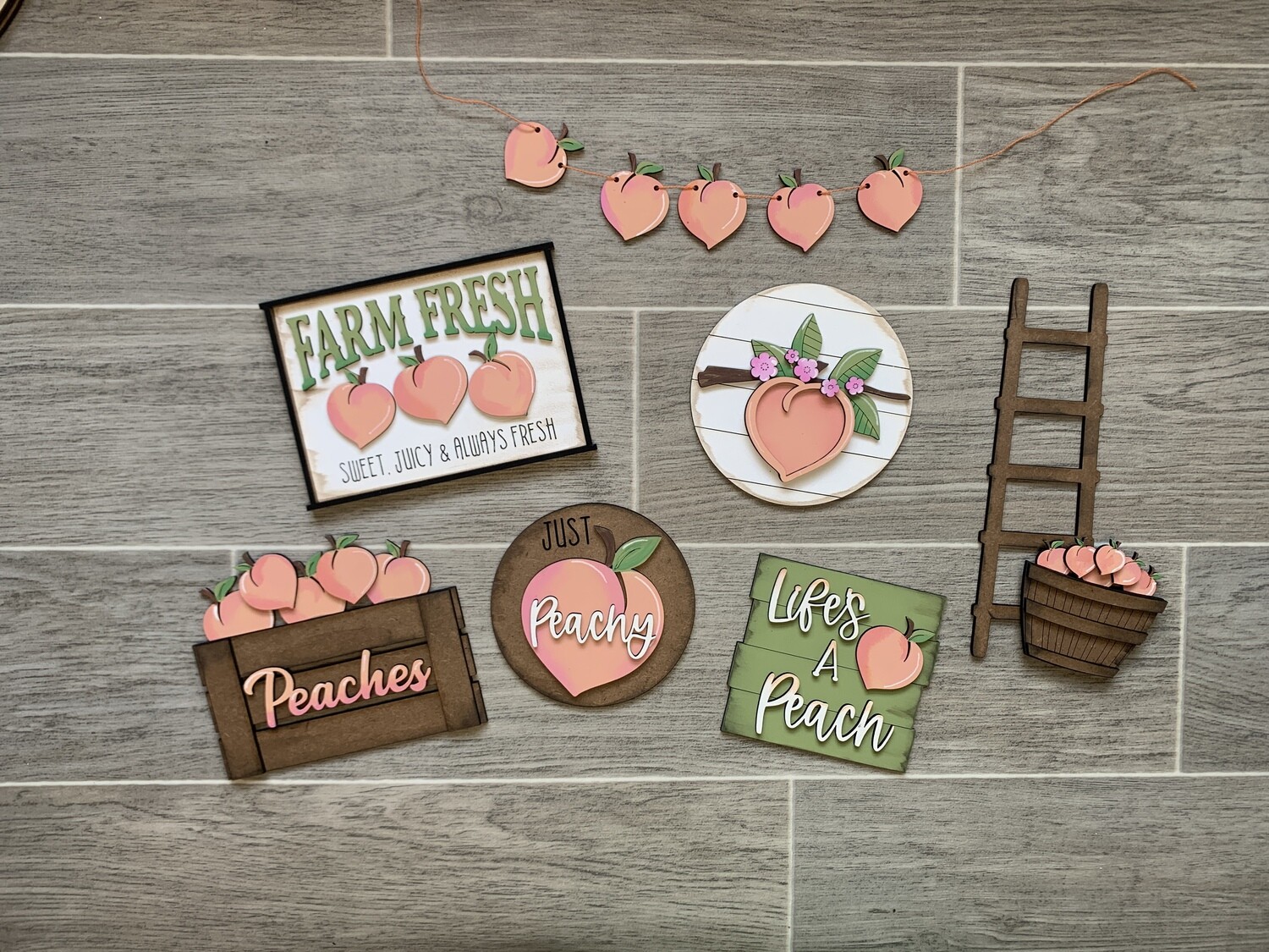DIY Peach Tiered Tray Set