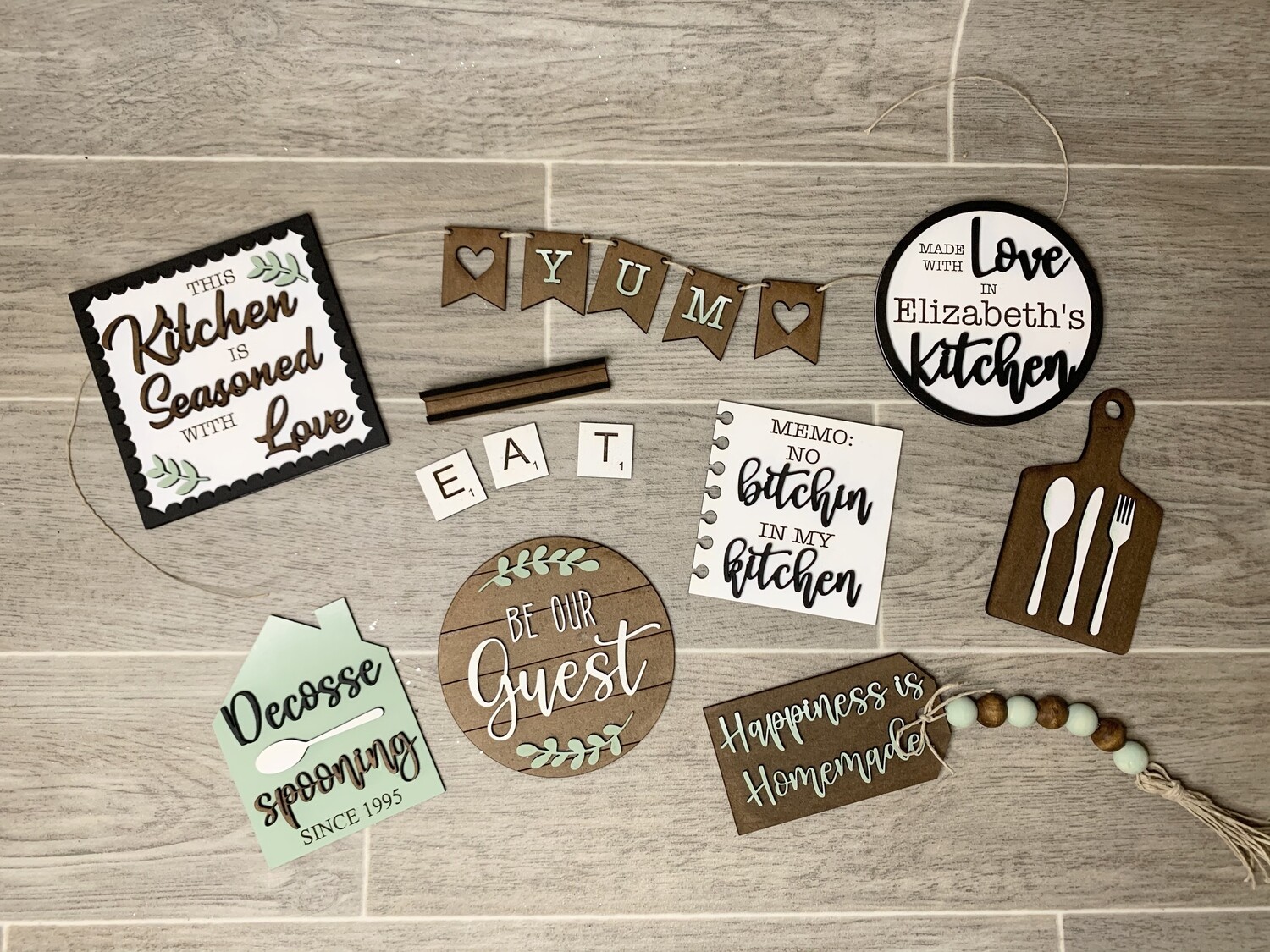 DIY Kitchen Tiered Tray Decor Set