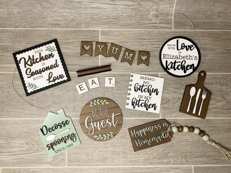 DIY Kitchen Tiered Tray Decor Set