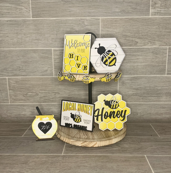 DIY Honey Bee Tiered Tray Set