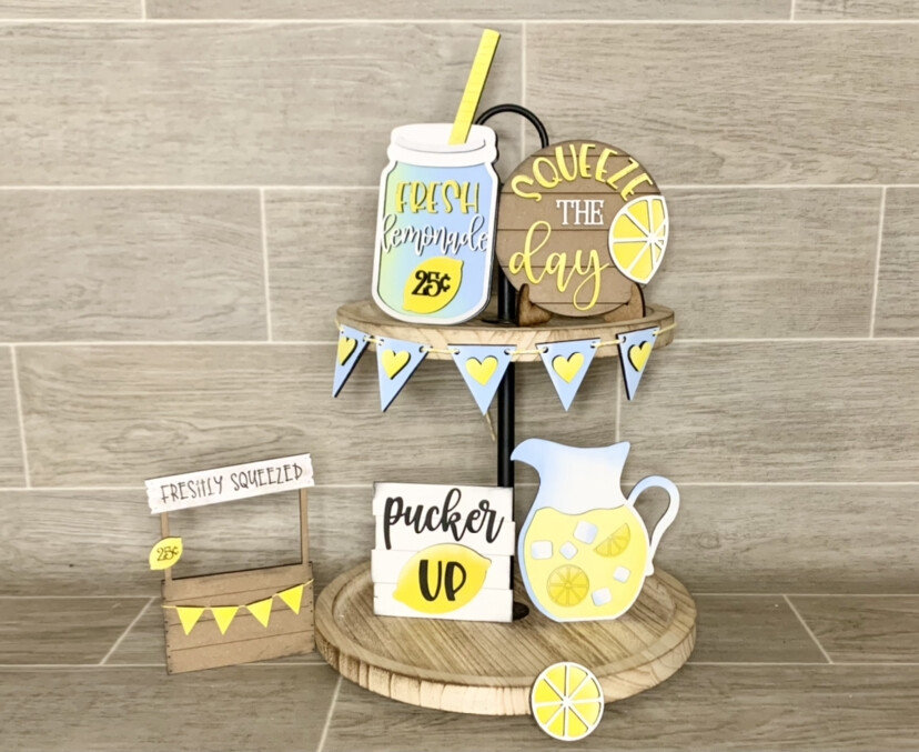 DIY Lemon Tray Decor Set