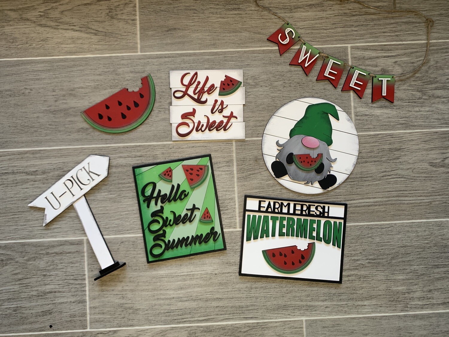 DIY Watermelon Tiered Tray Decor Set