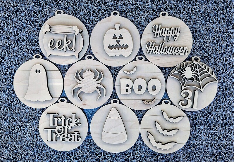DIY Halloween Round Ornaments (Unpainted/Unglued)
