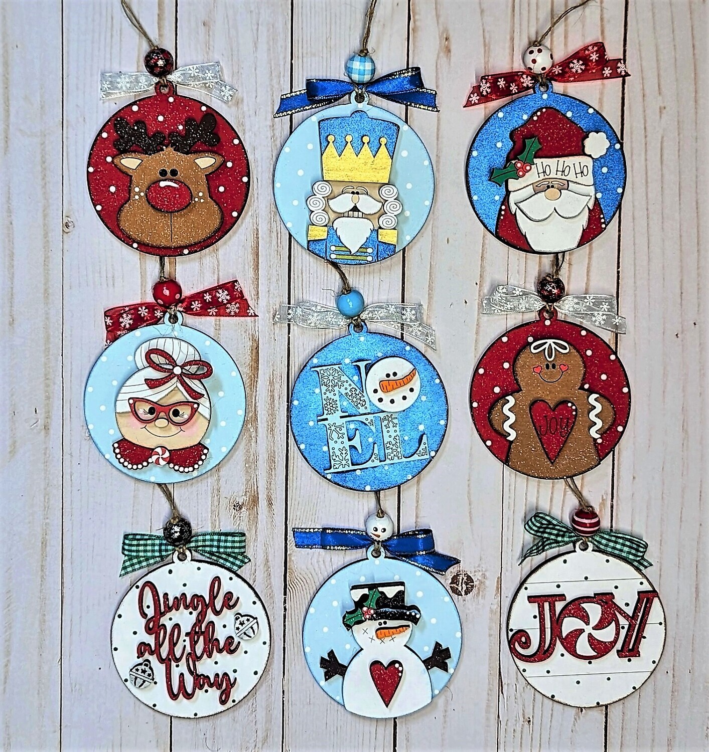 DIY Christmas Holiday Ornament Bundle (Unpainted/Unglued)