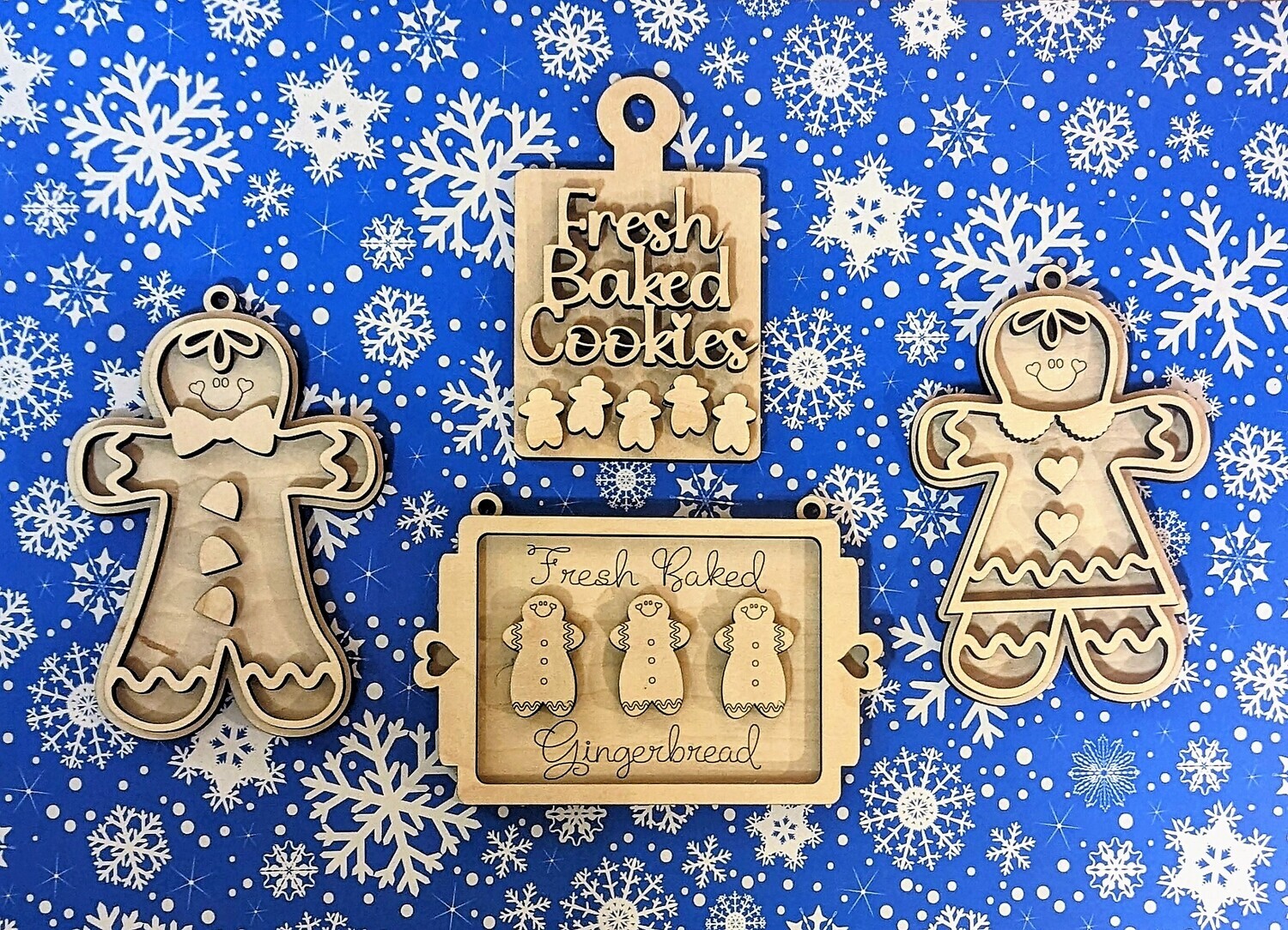 DIY Gingerbread Ornament Bundle TSM(Unpainted/Unglued)