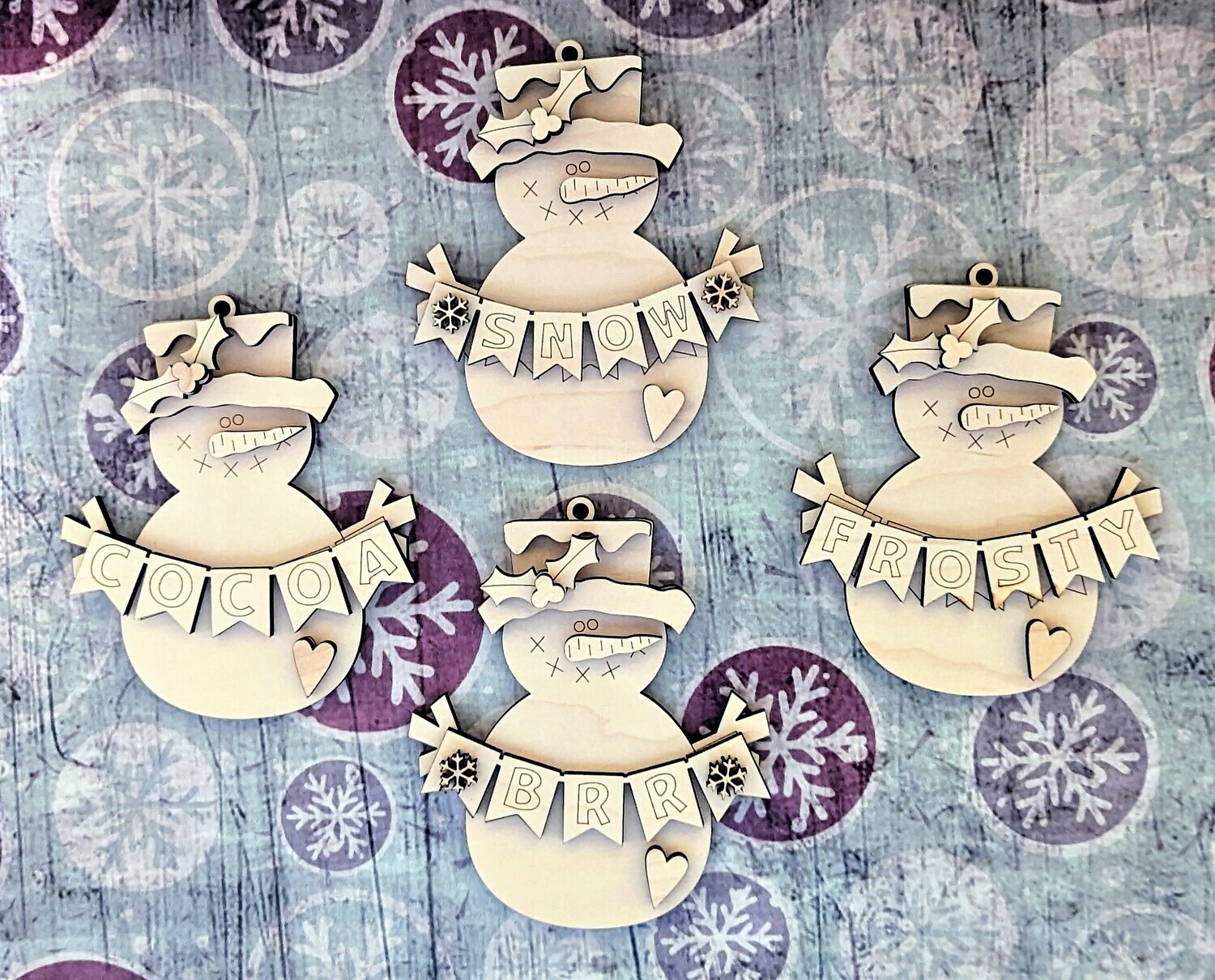 DIY Banner Snowman Ornament (Unpainted/Unglued)