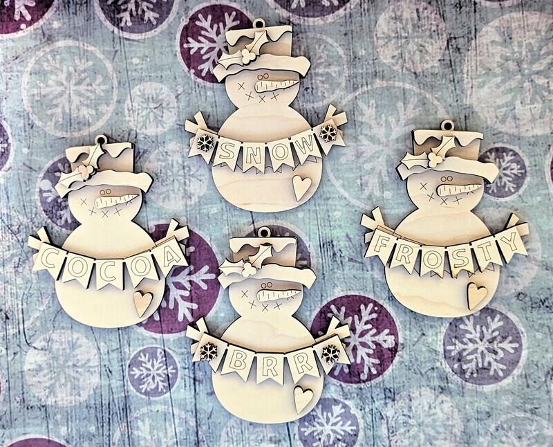 DIY Banner Snowman Ornament (Unpainted/Unglued)