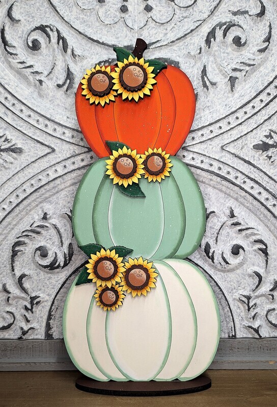 DIY STACKING SUNFLOWER PUMPKINS TC (Unpainted/Unglued)