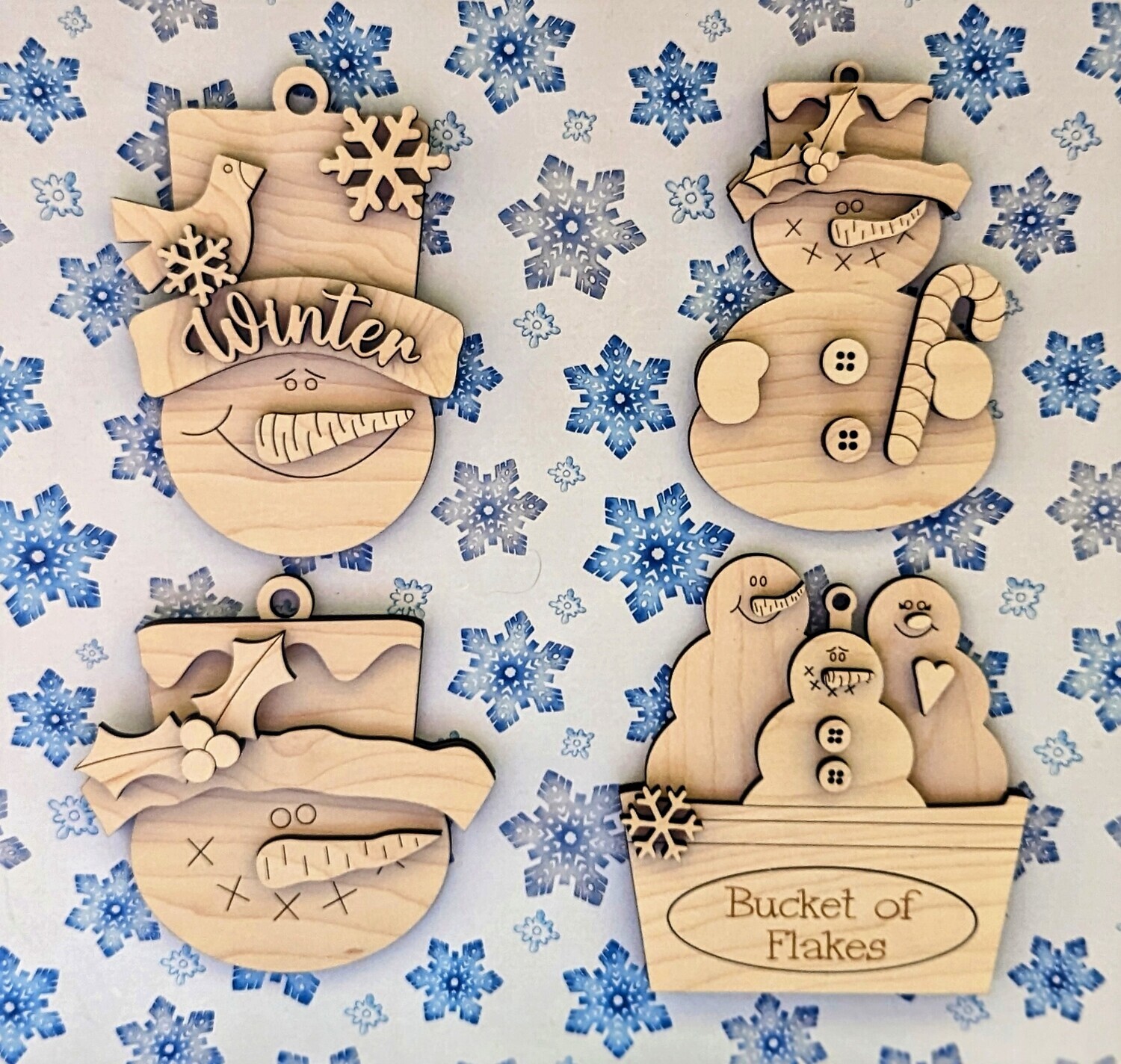 DIY Snowman Ornament Bundle TSM (Unpainted/Unglued)