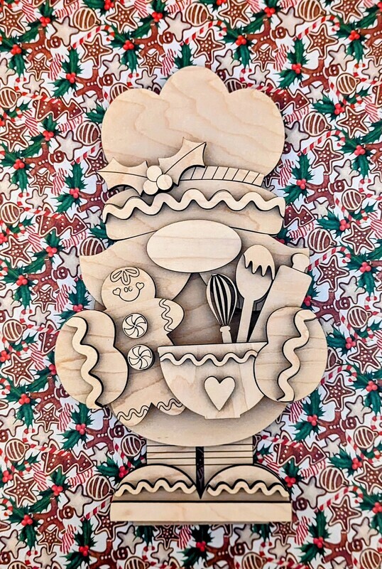 DIY Gingerbread Baking Gnome TSM (Unpainted/Unglued)